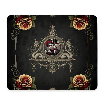 romantique d’un couple de mariage de crâne - Tapis de souris (format paysage) - blanc - Devant