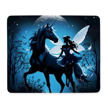 Die Fee und das Einhorn: Ein nächtliches Abenteuer. - Mousepad (Querformat) - Weiß - Vorne