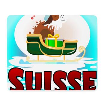 Chien Saint-Bernard Suisse Noël - Tapis de souris (format paysage) - blanc - Devant