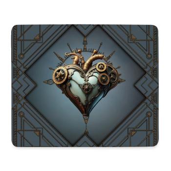 Faszinierendes Steampunk-Herz - Mousepad (Querformat) - Weiß - Vorne