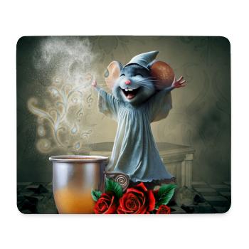Souris en chemise de nuit : la nuit des mélodies folles. - Tapis de souris (format paysage) - blanc - Devant