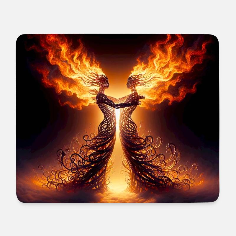 Twin Flames - Mouse Pad (horizontal) - white