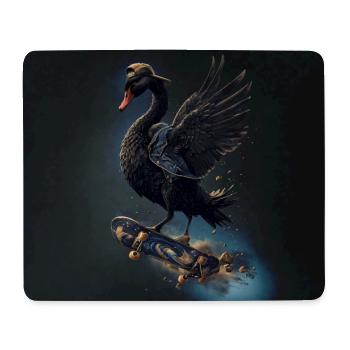 Flügel der Freiheit: der schwarze Schwan auf dem Skateboard. - Mousepad (Querformat) - Weiß - Vorne