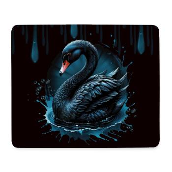 L’élégance en mouvement, le cygne noir - Tapis de souris (format paysage) - blanc - Devant