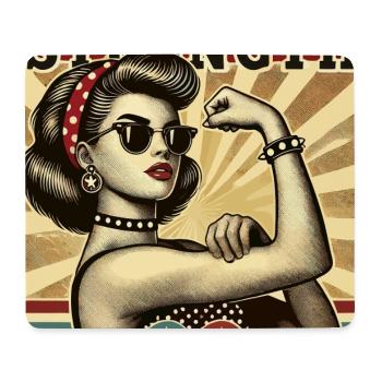Strength Strong Cool Woman Rockabilly Gift - Mouse Pad (horizontal) - white - Front