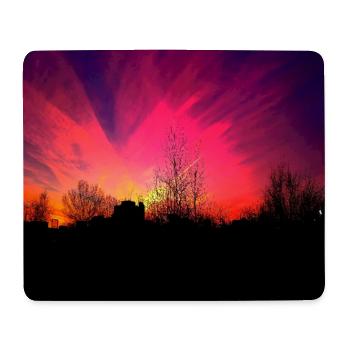 Sonnenuntergang Violett Abendrot Poster - Mousepad (Querformat) - Weiß - Vorne