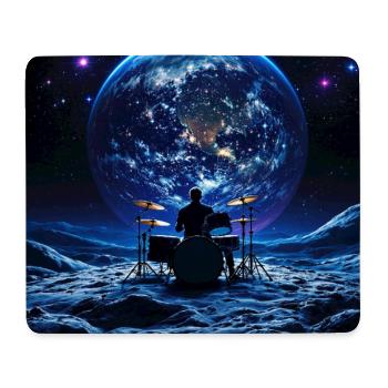 Batteur sur la Lune devant la Terre dans l’espace - Tapis de souris (format paysage) - blanc - Devant