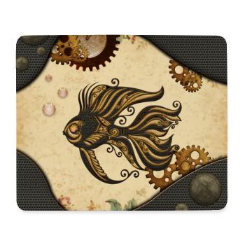 The Mechanical Wonder of the Ocean: A Steampunk Fish - Mouse Pad (horizontal) - white - Front