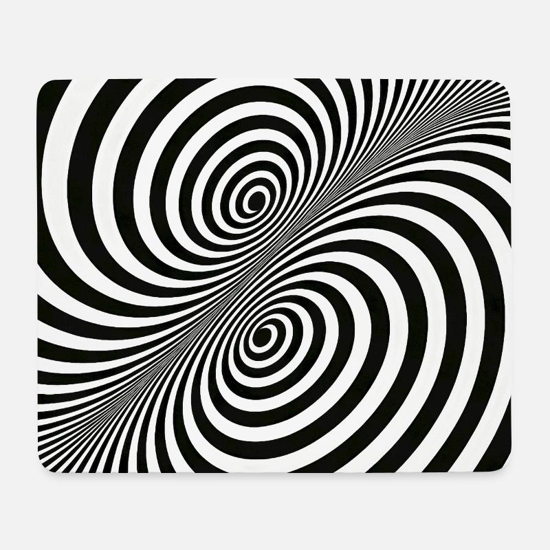 Optische Täuschung Spiralmuster in Schwarz-Weiß - Mousepad (Querformat) - Weiß