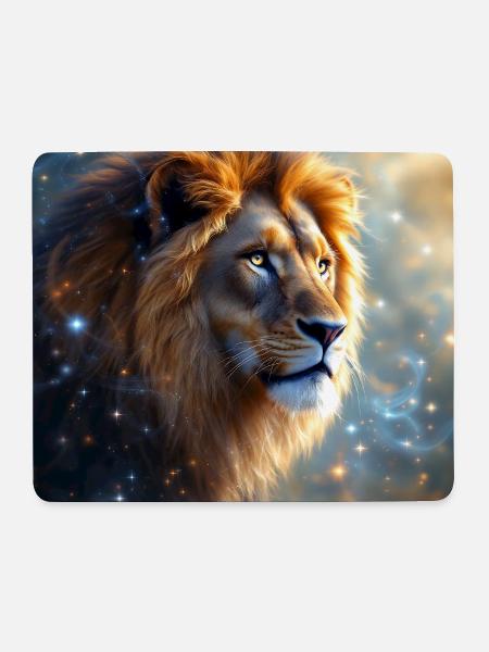 Krafttier Löwe - Mousepad (Querformat) - Weiß