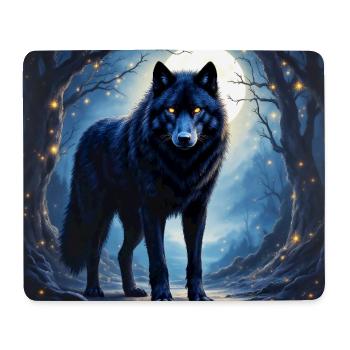 Power Animal Black Wolf - Mouse Pad (horizontal) - white - Front
