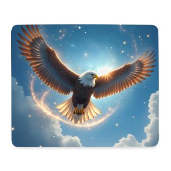 Krafttier Adler am Himmel - Mousepad (Querformat) - Weiß - Vorne