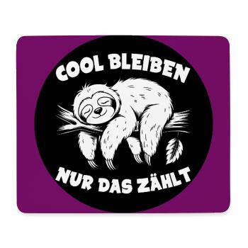 Cool bleiben immer mit der Ruhe lustiges Faultier - Mousepad (Querformat) - Weiß - Vorne