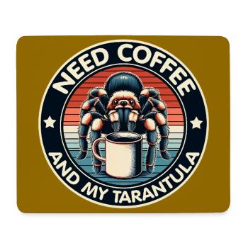 Brauche nur Kaffee und meine Spinne Tarantel - Mousepad (Querformat) - Weiß - Vorne