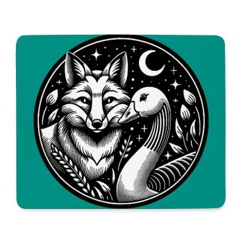 Fuchs und Gans in Freundschaft - Mousepad (Querformat) - Weiß - Vorne