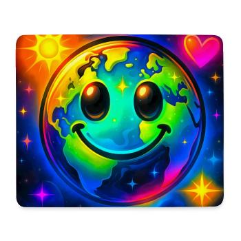 Farbige Glückserde im Neon-Universum - Mousepad (Querformat) - Weiß - Vorne