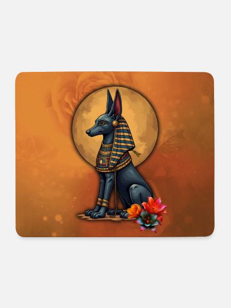 Anubis im Mondlicht. - Mousepad (Querformat) - Weiß