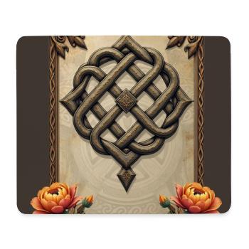 Keltische Kunst und florale Pracht in warmen Tönen. - Mousepad (Querformat) - Weiß - Vorne