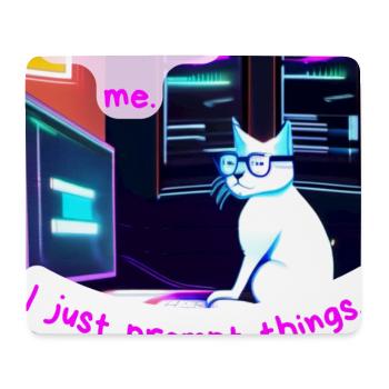 Frag mich nicht, ich fordere nur Dinge auf – Grumpy AI Cat - Mousepad (Querformat) - Weiß - Vorne