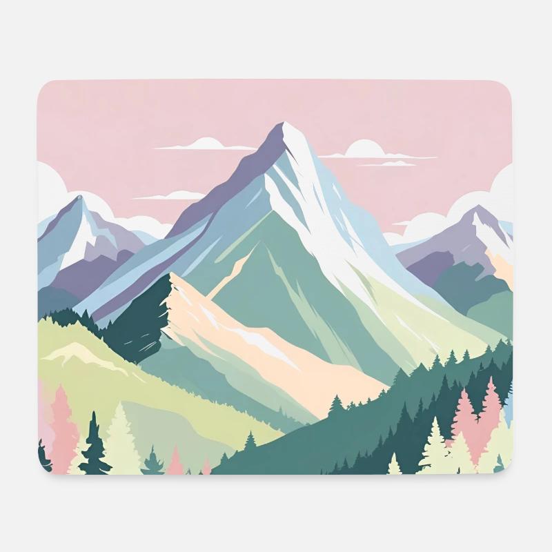 Abstrakte Berglandschaft mit Pastellfarben - Mousepad (Querformat) - Weiß