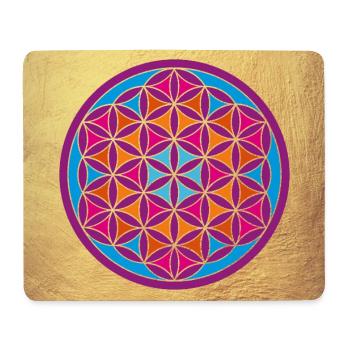 Fleur de Vie Or Yoga Inde om Namaste Mandala - Tapis de souris (format paysage) - blanc - Devant