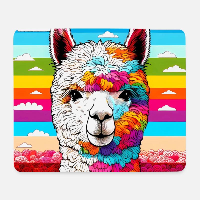 Alpaka - Mousepad (Querformat) - Weiß