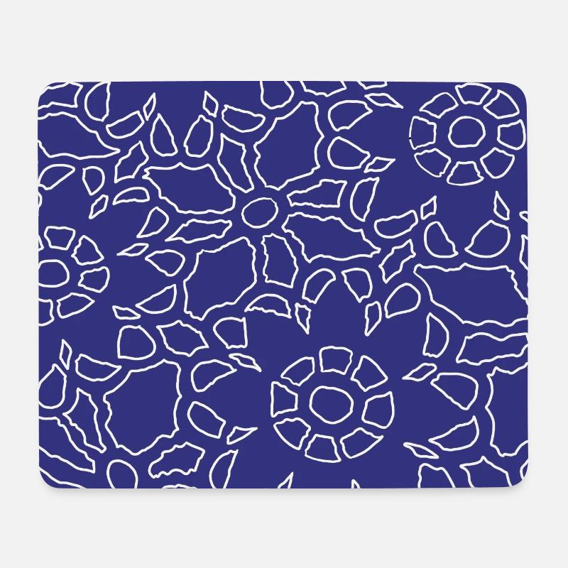 Lineares geometrisches Weihnachtsmuster - Mousepad (Querformat) - Weiß