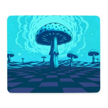 Scène Futuriste De Champignons Psychédéliques Bleus - Tapis de souris (format paysage) - blanc - Devant