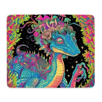 Psychedelischer Walddrache Illustration - Mousepad (Querformat) - Weiß - Vorne