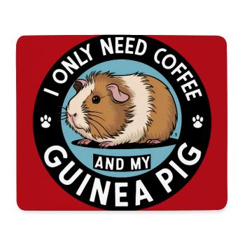Cochon d'Inde câlin avec citation sur le café - Tapis de souris (format paysage) - blanc - Devant
