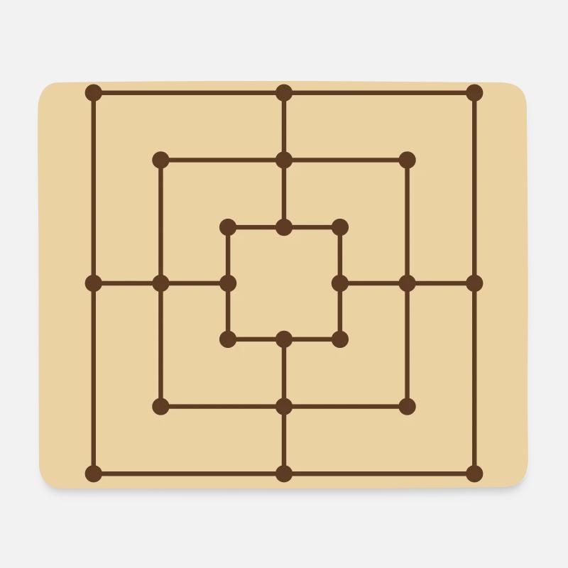 Mühle Spielbrett - Mousepad (Querformat) - Weiß