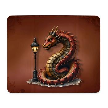 Steampunk dragon with lamppost - Mouse Pad (horizontal) - white - Front