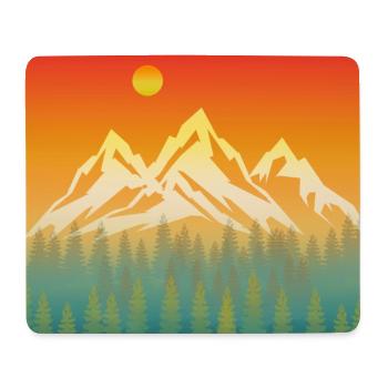 Montagne Nature Coucher de soleil - Tapis de souris (format paysage) - blanc - Devant