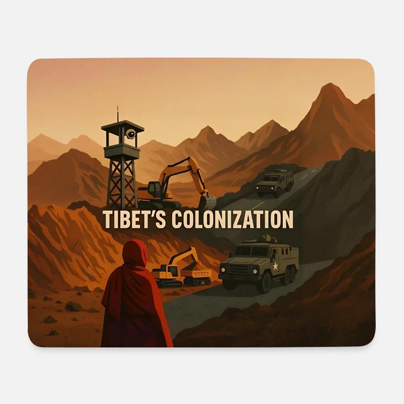 Kolonisierung Tibets - Mousepad (Querformat) - Weiß