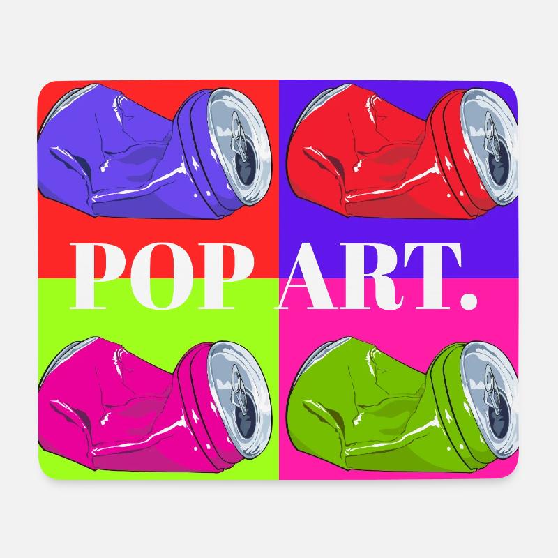 Pop Art Cola Dosen Design - Mousepad (Querformat) - Weiß