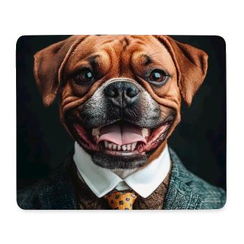 Elegantly dressed dog in business suit - Mouse Pad (horizontal) - white - Front