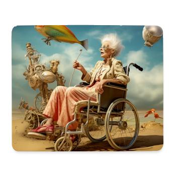 Surreal Senior Space Beach Fish Adventure - Mouse Pad (horizontal) - white - Front
