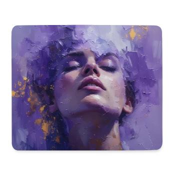 Portrait abstrait d’une femme - huile sur toile - Tapis de souris (format paysage) - blanc - Devant