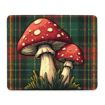 Plaid Mushroom Adventure - Mousepad (Querformat) - Weiß - Vorne