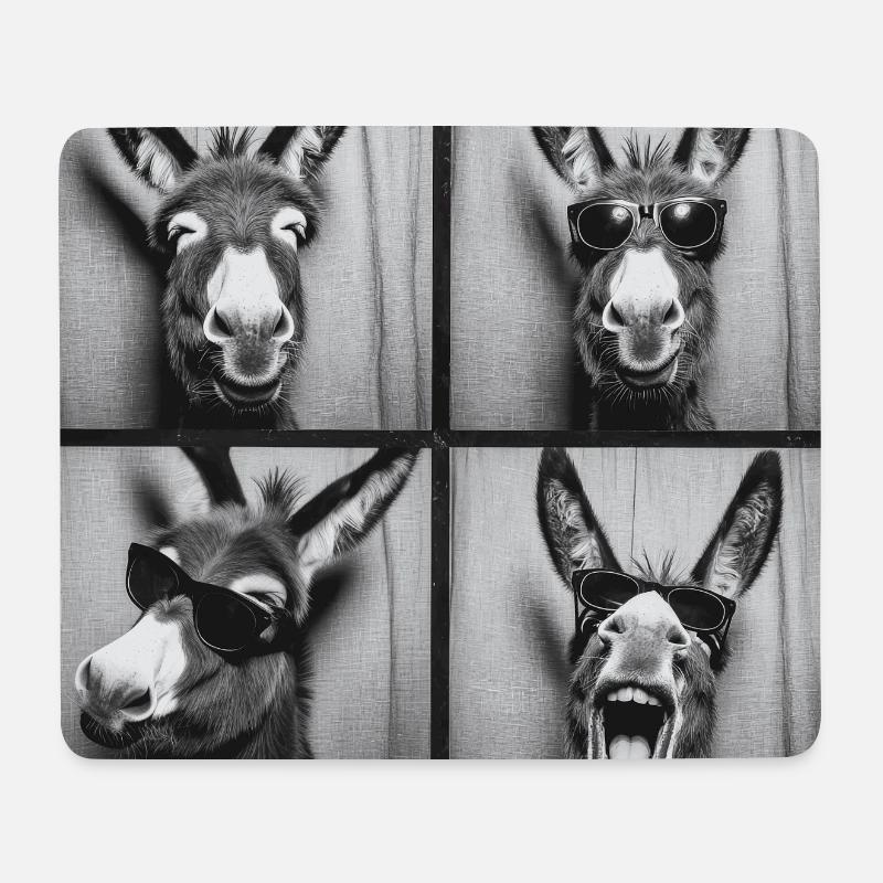 Lustiger Esel Sonnenbrille - Mousepad (Querformat) - Weiß