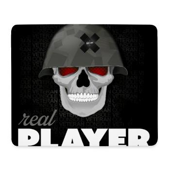Skull Veteran – Real Player Gaming Helmet Design - Mouse Pad (horizontal) - white - Front