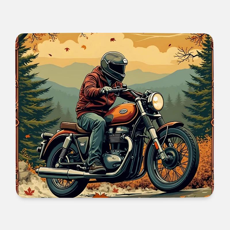 Tapestry Biker Landscape - Mousepad (Querformat) - Weiß