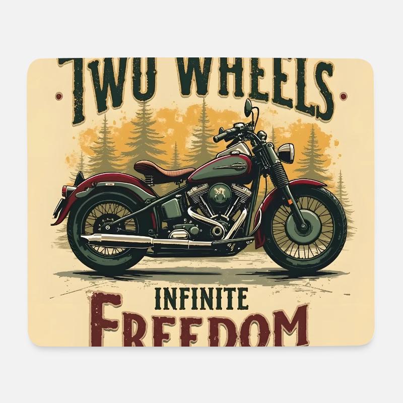 Two Wheels, Infinite Freedom - Mousepad (Querformat) - Weiß