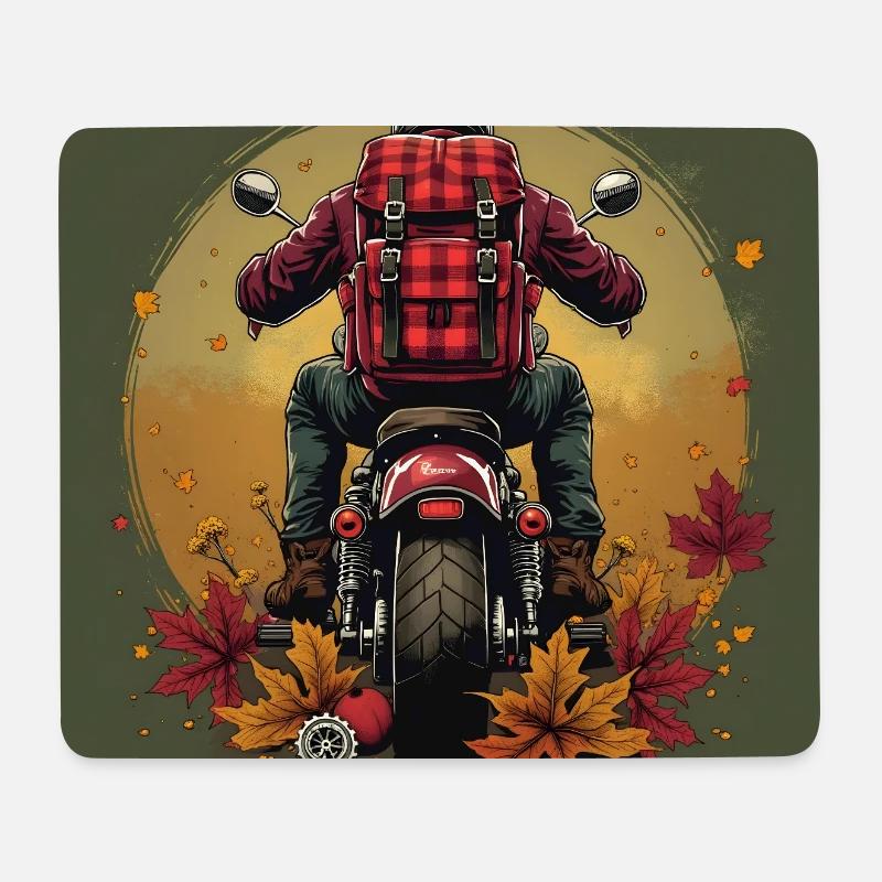 Gingham Backpack + Bike Gear - Mousepad (Querformat) - Weiß