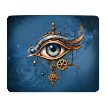 Steampunk-Auge mit Zahnrädern - Mousepad (Querformat) - Weiß - Vorne