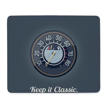 Keep it Classic – Retro Speedometer Design - Mousepad (Querformat) - Weiß - Vorne