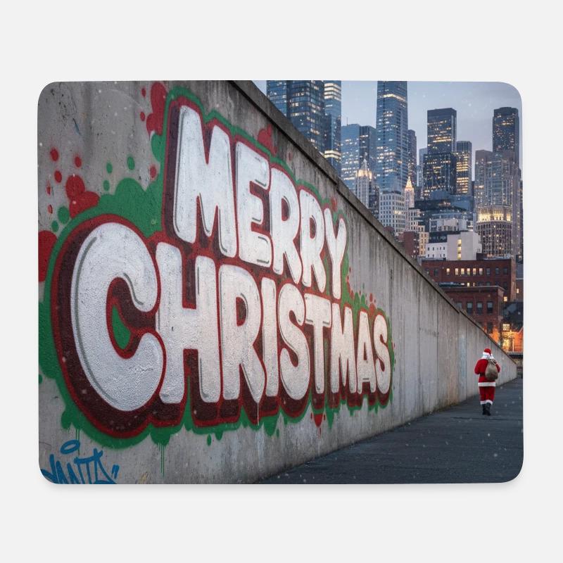 Urban Weihnachtsgraffiti von Santa - Mousepad (Querformat) - Weiß