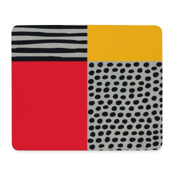 Scandi Art: Abstrakte Geometrie in Rot-Orange - Mousepad (Querformat) - Weiß - Vorne