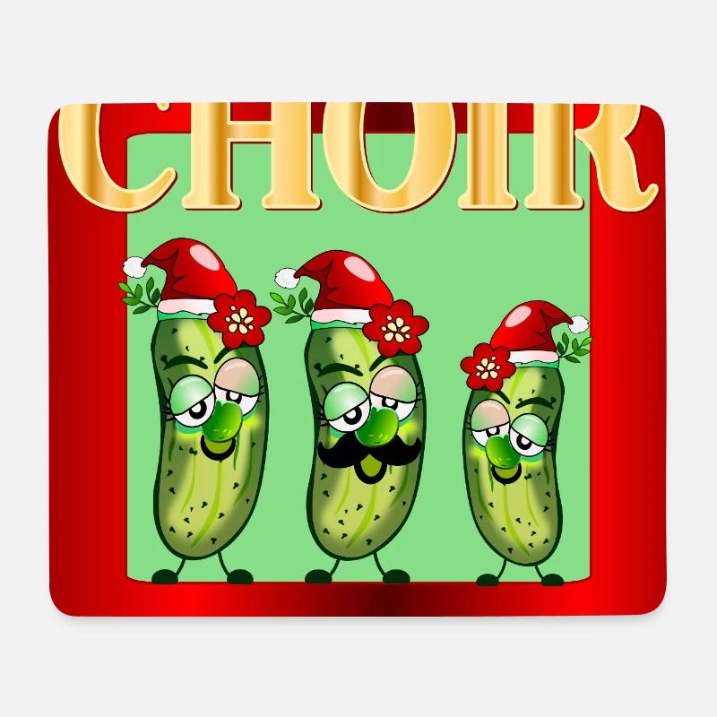 Weihnachts-Weihnachts-Chor-Gurken - Mousepad (Querformat) - Weiß