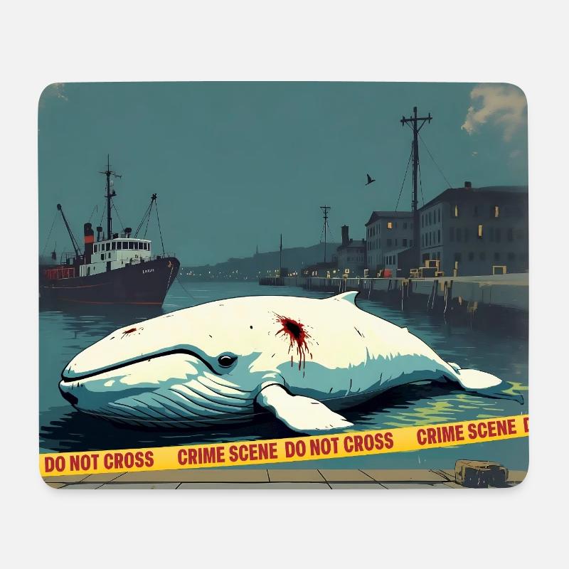 Weißer Wal tot am Pier gefunden - Mousepad (Querformat) - Weiß